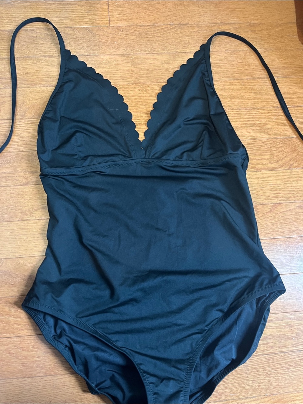 J. Crew Black One-Piece Swimsuit with Scalloped Neckline 14